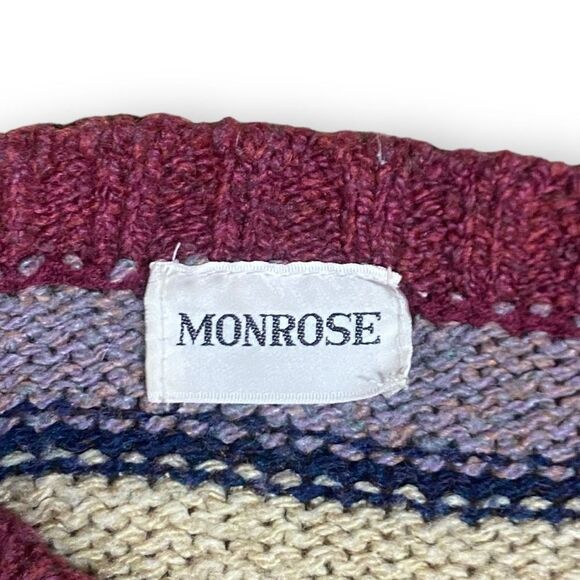 Monrose Unisex Vintage Wool Striped Sweater Size 44 XL - Picture 2 of 8